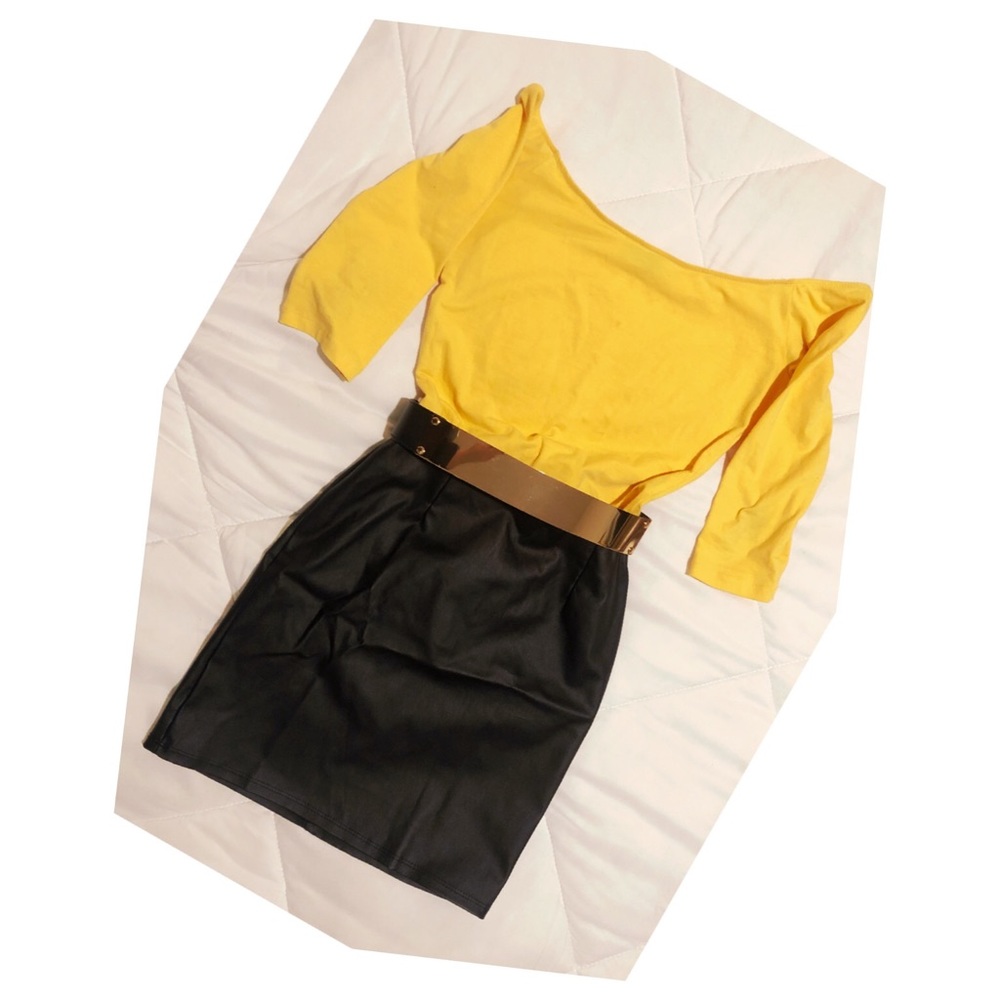 Black leather skirt